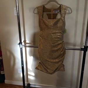 Gold cocktail dress, evening dress